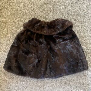 Vintage Faux Fur Brown Shawl